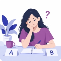 Mujer con dificultad para tomar decisiones